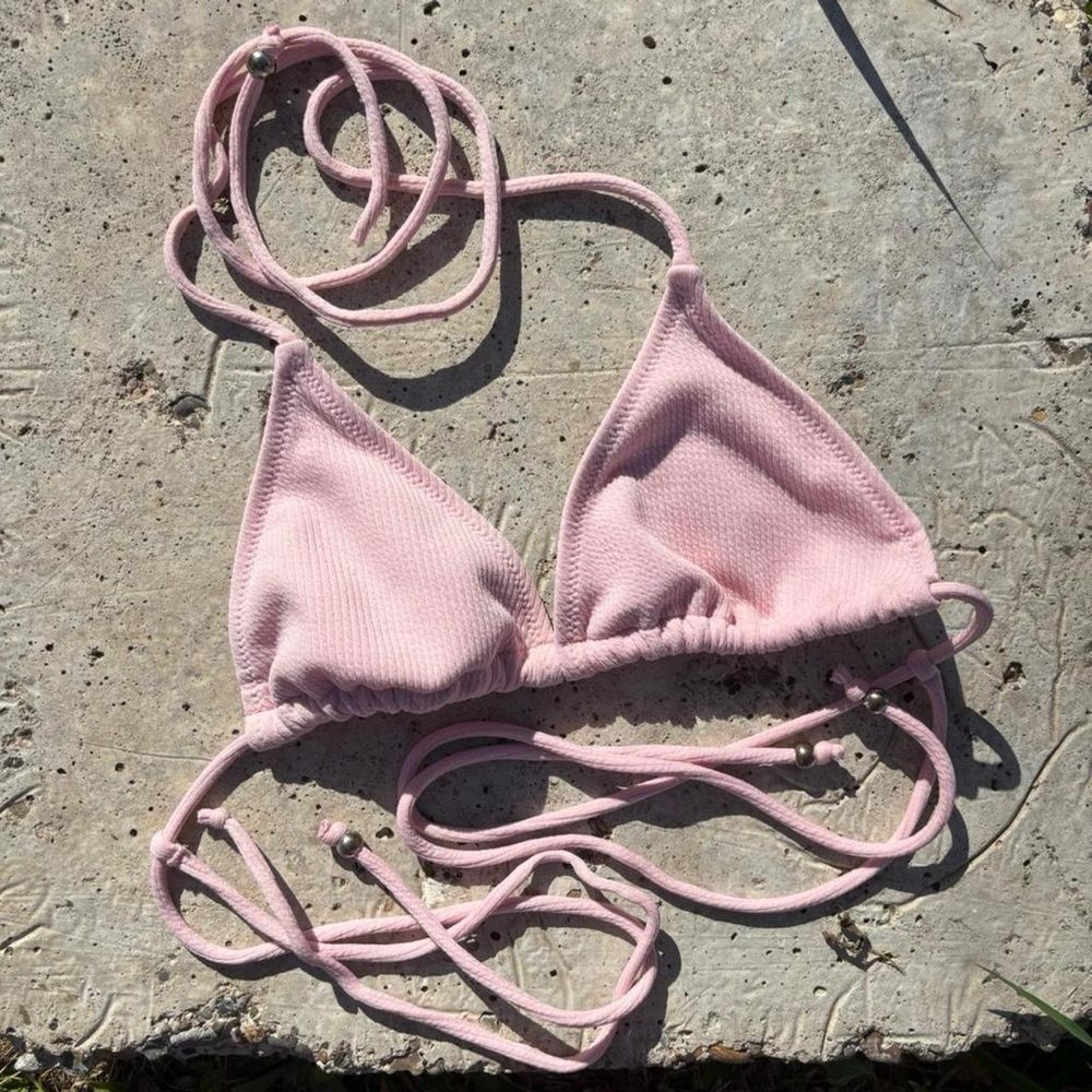 Small Pink Triangle Bikini Top